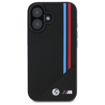 3. Etui BMW M Meshed Tricolor Stripes MagSafe na iPhone 16 - czarne