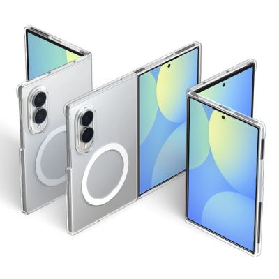 4. Etui Spigen AirSkin MagFit MagSafe na Samsung Galaxy Z Fold 8 - przezroczysto-białe