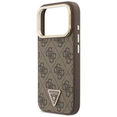 6. Etui Guess 4G PU Triangle Logo & Stand Camera Magsafe na iPhone 18 Pro Max / 17 Pro Max - brązowe