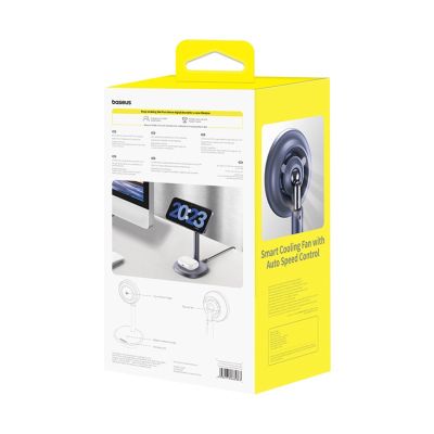12. Ładowarka indukcyjna Baseus Orbit 2 Pro MagSafe Qi2 20W 2 w 1 z chłodzeniem - szara