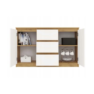 4. KOMODA 2 DRZWI 3 SZUFLADY ARTISAN/BIEL KOMPLET