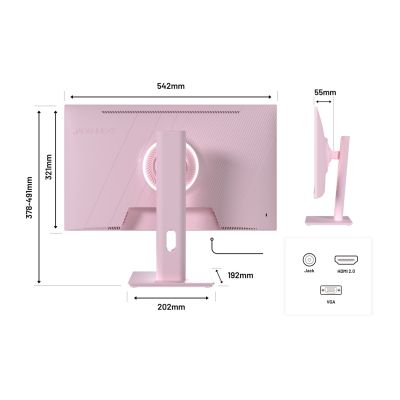 7. Monitor JAPANNEXT 60,5cm JN-I238FHD120F-HSP-PK 16:9 HDMI różowy FHD