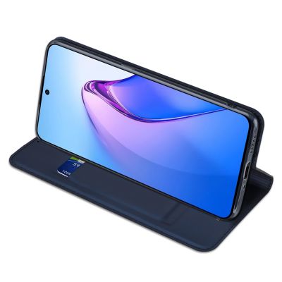 5. Dux Ducis Skin Pro etui Oppo Reno 8 Pro pokrowiec z klapką portfel na kartę podstawka niebieskie