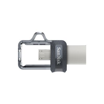 7. Pendrive SanDisk Ultra Dual Drive M3.0 SDDD3-032G-G46 (32GB; microUSB, USB 3.0; kolor szary)