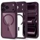 Etui Tech-Protect MagPeak MagSafe CC na iPhone 18 Pro / 17 Pro - przezroczysto-burgundowe
