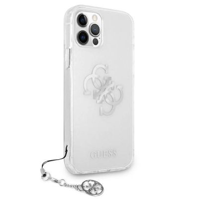 4. Etui Guess 4G Silver Charms Collection na iPhone 12 Pro Max - przezroczyste