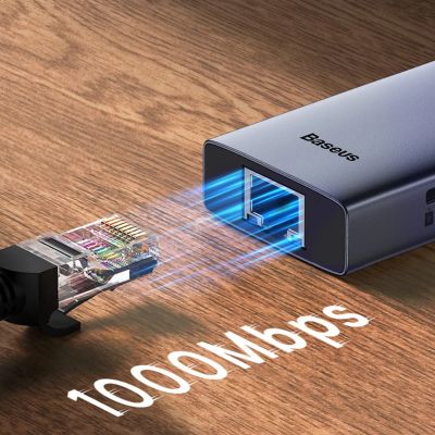 9. Hub USB Baseus UltraJoy Series 5w1 USB-C HDMI 4K 4x USB-A 3.0 - szary
