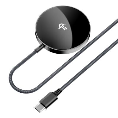 2. Ładowarka indukcyjna Acefast E24 Qi2 15W magnetyczna z kablem USB-C 1.2m - czarna