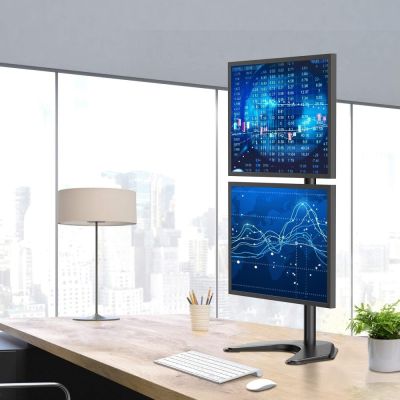 21. TECHLY PODSTAWA POD 2 MONITORY 13-27" LCD 10KG BIURKOWA PIONOWA