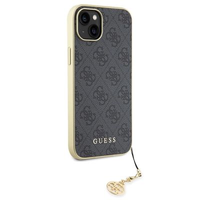 4. Etui Guess 4G Charms Collection do iPhone 15 Plus - szare