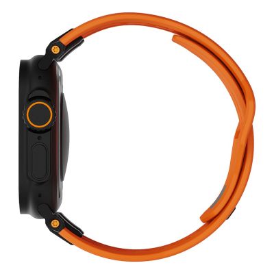 3. UAG Monarch - pasek FKM do Apple Watch series 4-6 & SE 1-3, 44mm / series 7-9, 45mm / series 10-11, 46mm / Ultra 1-3, 49mm (orange / black titanium)