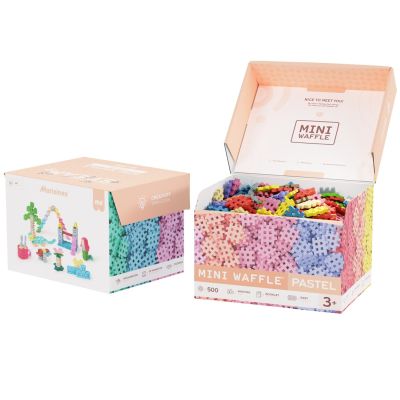 10. Klocki konstrukcyjne Marioinex Mini Waffle, 500 elementów pastelowe