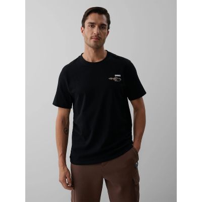 T-shirt regular z nadrukiem męski 4F 4FKAW26TTSHM4477-20S