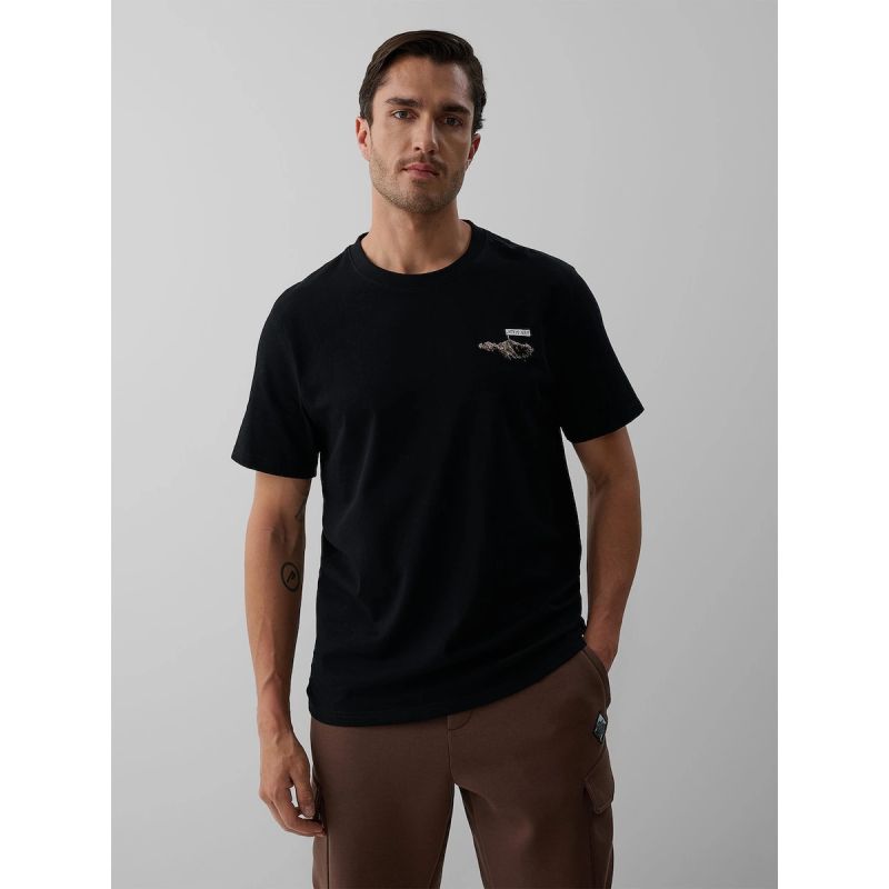 T-shirt regular z nadrukiem męski 4F 4FKAW26TTSHM4477-20S