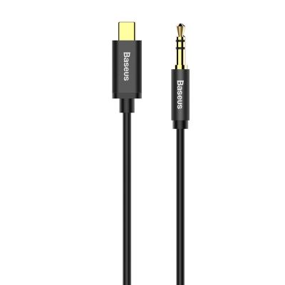 2. Baseus kabel audio stereo przejściówka AUX 3,5 mm mini jack - USB Typ C do telefonu tabletu 120cm czarny (CAM01-01)