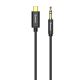 2. Baseus kabel audio stereo przejściówka AUX 3,5 mm mini jack - USB Typ C do telefonu tabletu 120cm czarny (CAM01-01)