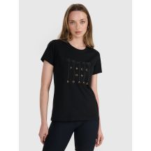 T-shirt regular z nadrukiem damski 4F 4FRSS25TTSHF3162-20S