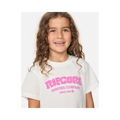 4. Koszulka dziewczęca RIP CURL Surf Puff Relaxed Tee -Girl biała