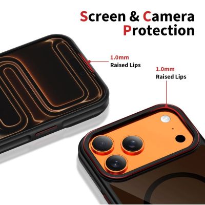 4. Etui Tech-Protect MagHybrid MagSafe na iPhone 17 Pro - czarno-czerwone