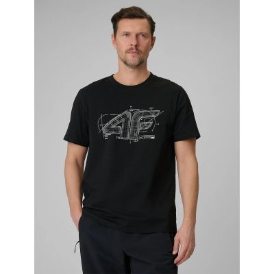 T-shirt regular z nadrukiem męski 4F 4FRSS26TTSHM3989-10S