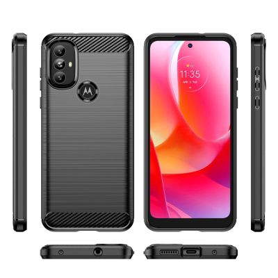 8. Carbon Case elastyczne etui pokrowiec Motorola Moto G Power 2022 czarny