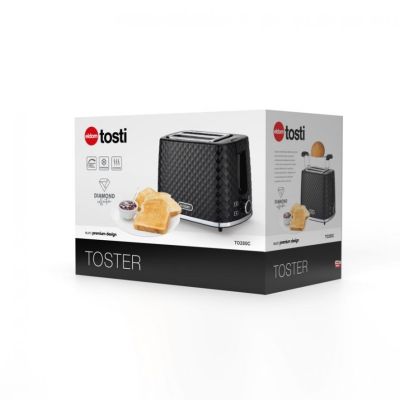 11. ELDOM TOSTER TO280C TOSTI 780 W PŁYNNA REGULACJA 7 STOPNI MOCY CZARNY