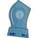 7. Trofeum plastikowe - przezroczysto - złote z miejscem na wklejkę 25mm i tabliczkę 47mmX14mm T-M