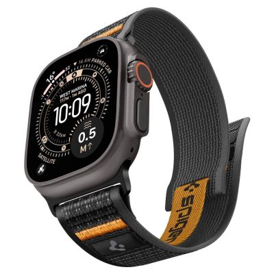 6. Pasek Spigen Athlex Air 2 na Apple Watch (44 / 45 / 46 / 49 mm) - czarno-pomarańczowy