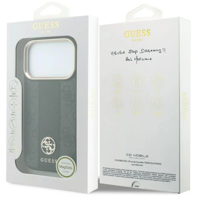 8. Etui Guess 4G with Stripe Round and Classic Logos MagSafe na iPhone 17 Pro / 18 Pro - czarne