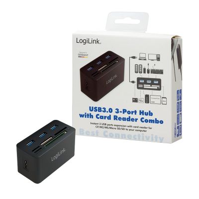 6. LogiLink CR0042 stacja dokująca Przewodowa USB 3.2 Gen 1 (3.1 Gen 1) Type-A Czarny