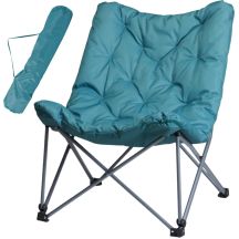 FOTEL CAMPINGOWY HIGH DELUXE Z PODUSZKĄ NIEBIESKI REDCLIFFS