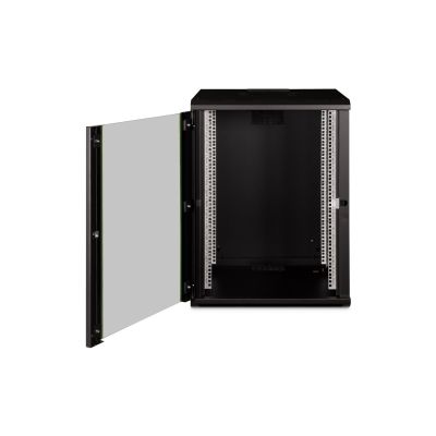 22. Szafa sieciowa wisząca Unique 19" 16U rack 600x600, drzwi szyba, czarny, niedzielona, złożona, 100kg