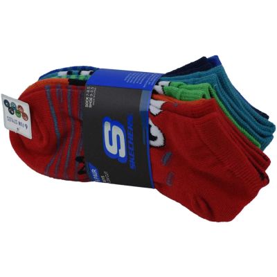 Skechers 6pk Boys Non Terry Low Cut Socks S115172-RDMT Wielokolorowe 31-34