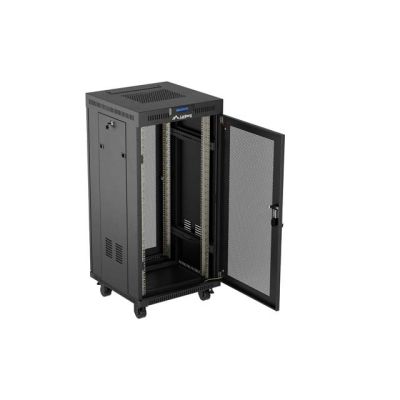 16. LANBERG SZAFA INSTALACYJNA RACK STOJĄCA 19" 24U 600X600 CZARNA DRZWI PERFOROWANE LCD (FLAT PACK) V2
