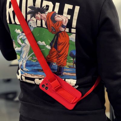 15. Rope case żelowe etui ze smyczą łańcuszkiem torebka smycz iPhone 13 mini jasnoniebieski