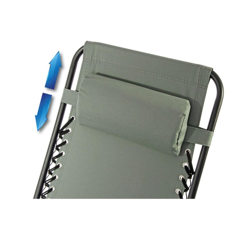 21. LEŻAK OGRODOWY SKŁADANY WIELOFUNKCYJNY Z ZAGŁÓWKIEM  BLISS SZARY