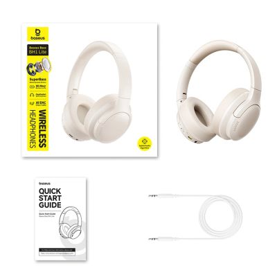 5. Słuchawki bezprzewodowe Baseus Bass BH1 Lite nauszne Bluetooth 6.0 - białe