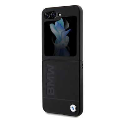 6. Etui BMW Leather Hot Stamp na Samsung Galaxy Z Flip 5 - czarne