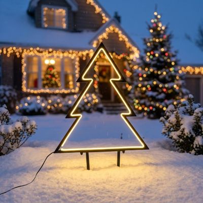 11. NEON CHOINKA 190 LED TIMER 8 FUNKCJI 53x75CM LUCA CIEPŁY BIAŁY
