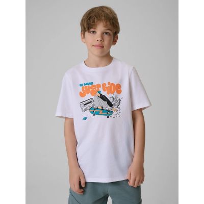T-shirt bawełniany chłopięcy 4F 4FJRSS26TTSHM4171-10S