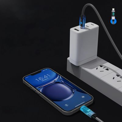 6. Kabel Orico LDA2L USB-A do Lightning 12 W z wyświetlaczem LED 0.5 m - czarno-srebrny