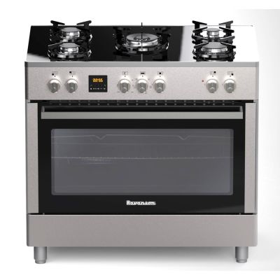 5. Kuchnia gazowo-elektryczna Ravanson KWGE-K90 Glass Inox