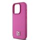 6. Etui DKNY Leather Monogram Pattern Metal Logo MagSafe na iPhone 15 Pro - różowe