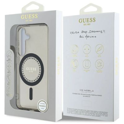 8. Etui Guess Rhinestones Printed Classic Logo MagSafe Samsung Galaxy S25 czarny