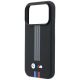 6. Etui BMW M Quadrille Kevlar Anthracite & Tricolor Print Lines MagSafe na iPhone 18 Pro Max / 17 Pro Max - czarne