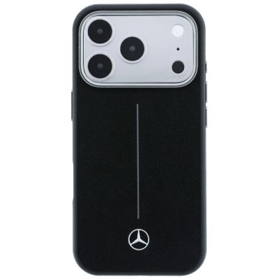 3. Etui Mercedes Leather Semi Wrap Iconic Line MagSafe na iPhone 17 Pro Max - czarne