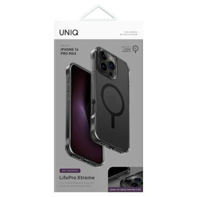 4. Etui UNIQ LifePro Xtreme Magclick Charging na iPhone 16 Pro Max - szare