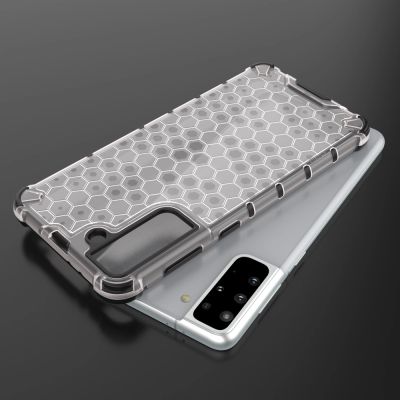 8. Honeycomb etui pancerny pokrowiec z żelową ramką Samsung Galaxy S21+ 5G (S21 Plus 5G) przezroczysty
