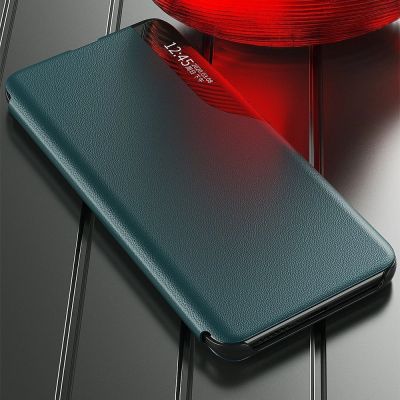10. Eco Leather View Case elegancki futerał etui z klapką i funkcją podstawki Xiaomi Redmi K40 Pro+ / K40 Pro / K40 / Poco F3 czerwony
