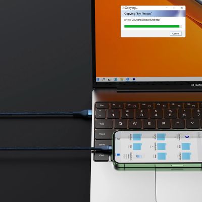 10. Baseus Flash Series Ⅱ kabel 3w1 do szybkiego ładowania USB-A do USB-C / Micro-USB / Lightning 66W 480Mb/s 1.2m niebieski